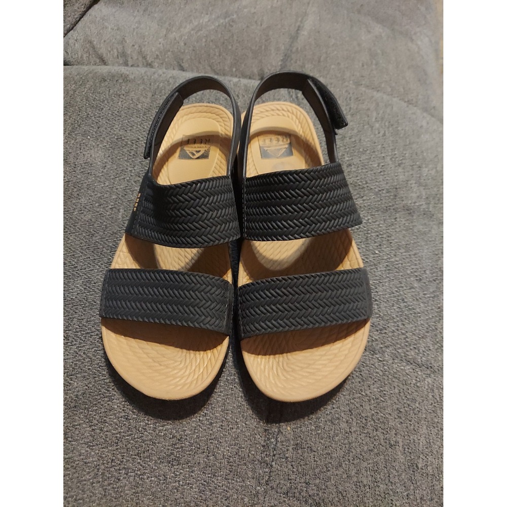Reef Women's Water Vista Higher Platform Adjustable Sandals Black/Tan Size 7